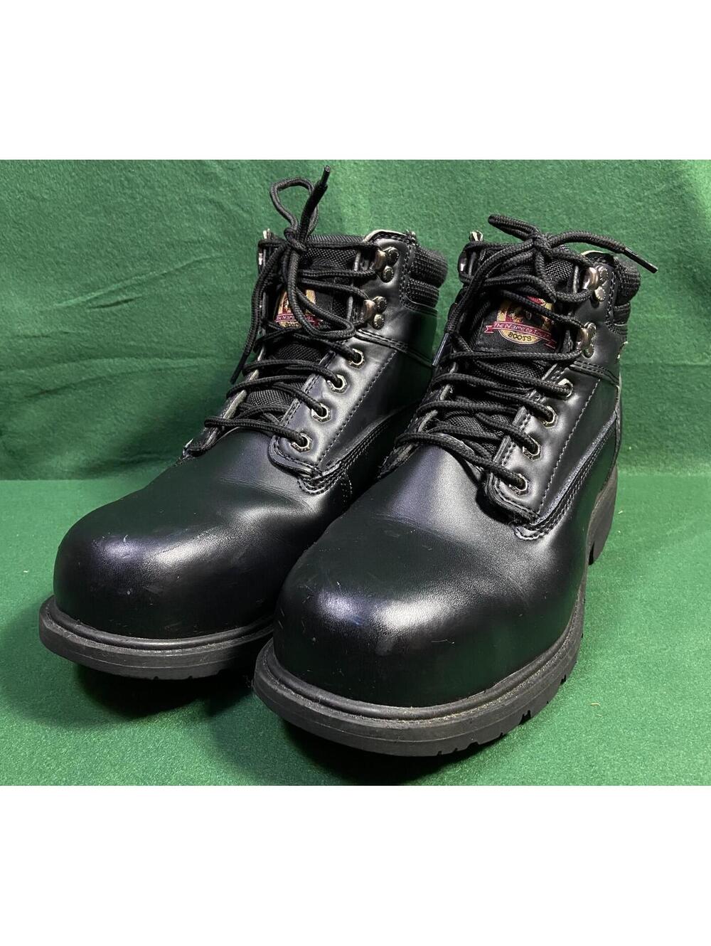 Brahma MNBR46DP003 Gus Black Leather Steel Toe Lace Up Boots Mens Size 13